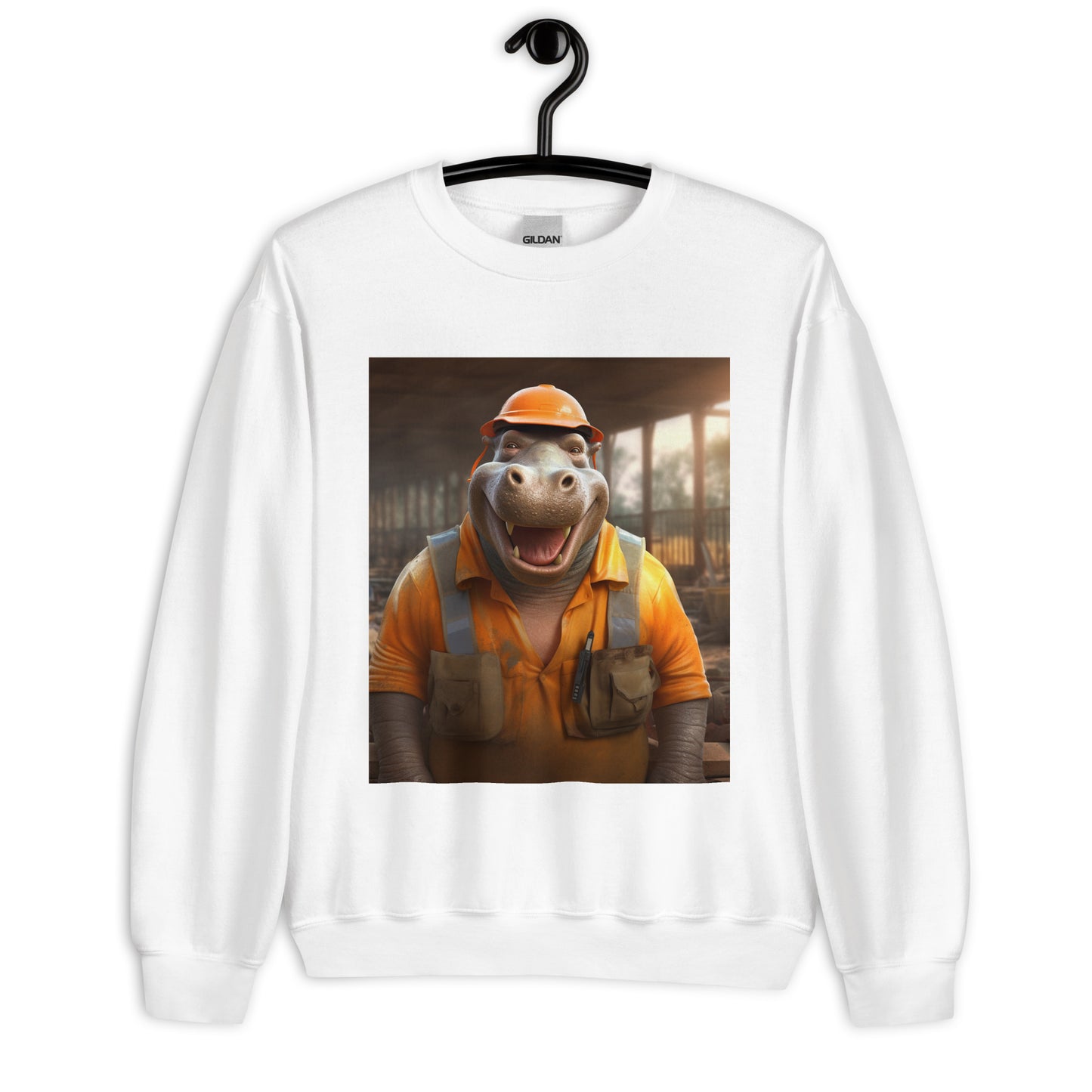 Hippo ConstructionWorker Unisex Sweatshirt