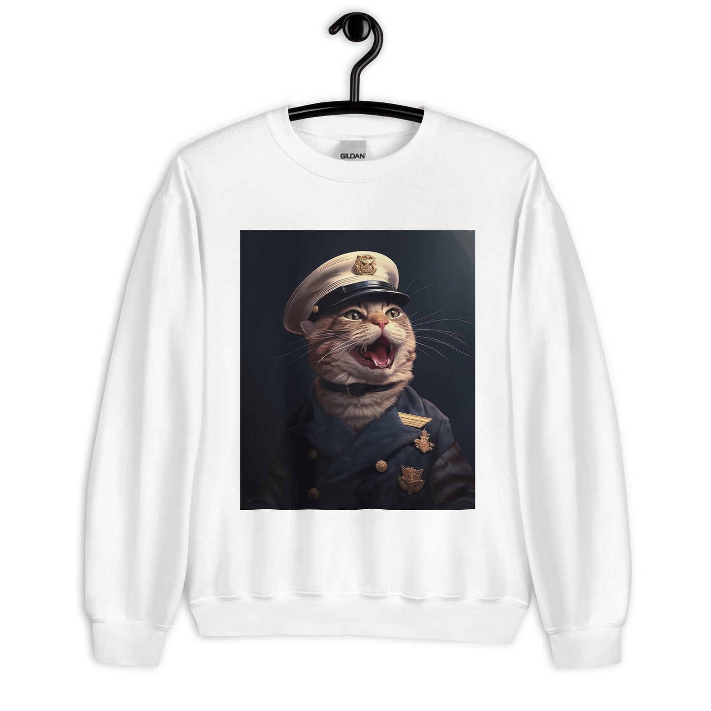 Domestic Shorthair NavyOfficer Unisex Sweatshirt