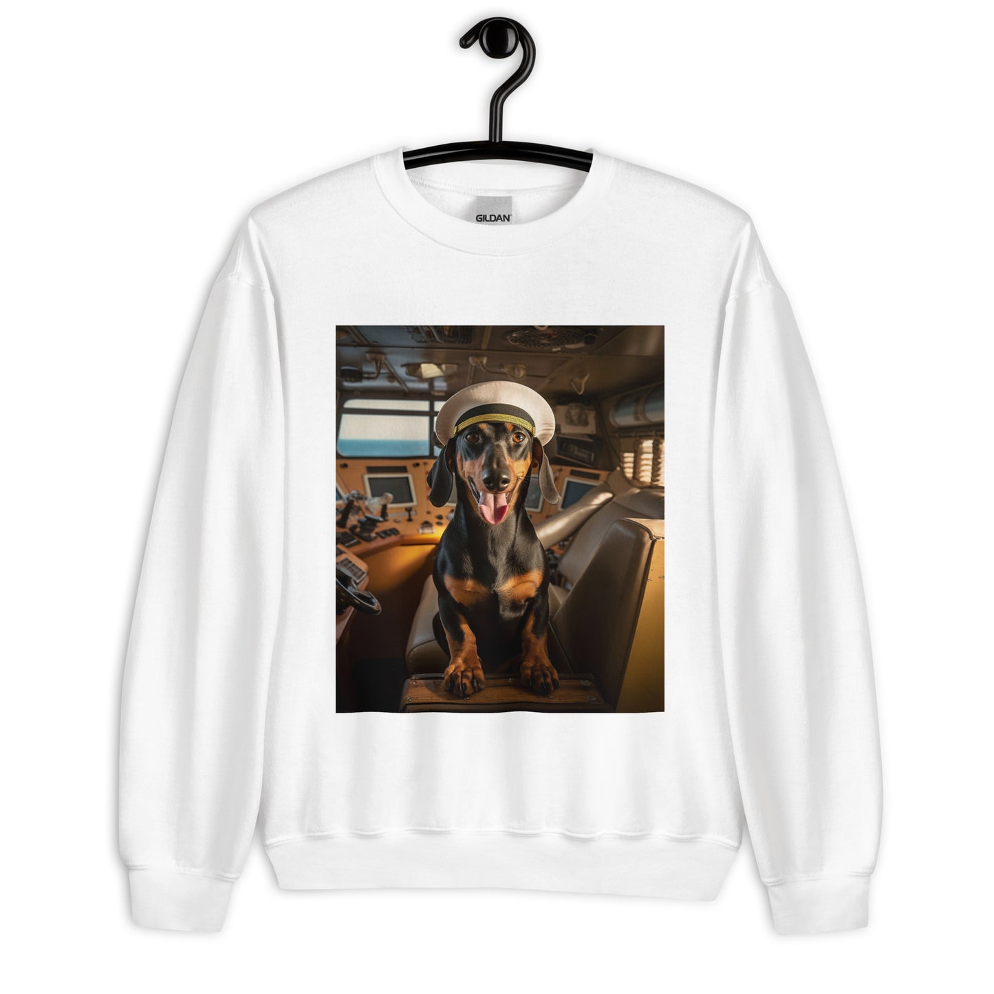 Dachshund CruiseShipCaptain Unisex Sweatshirt