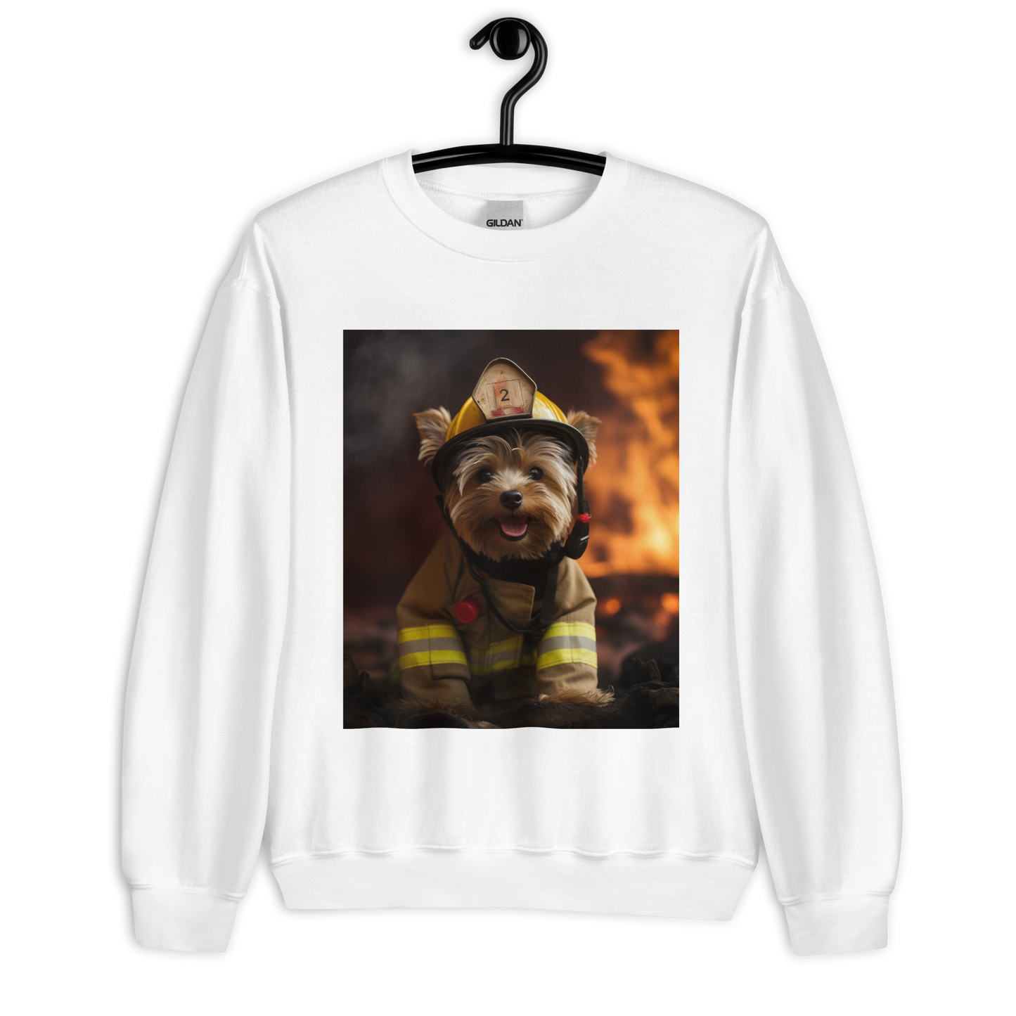 Yorkshire Terrier Firefighter Unisex Sweatshirt