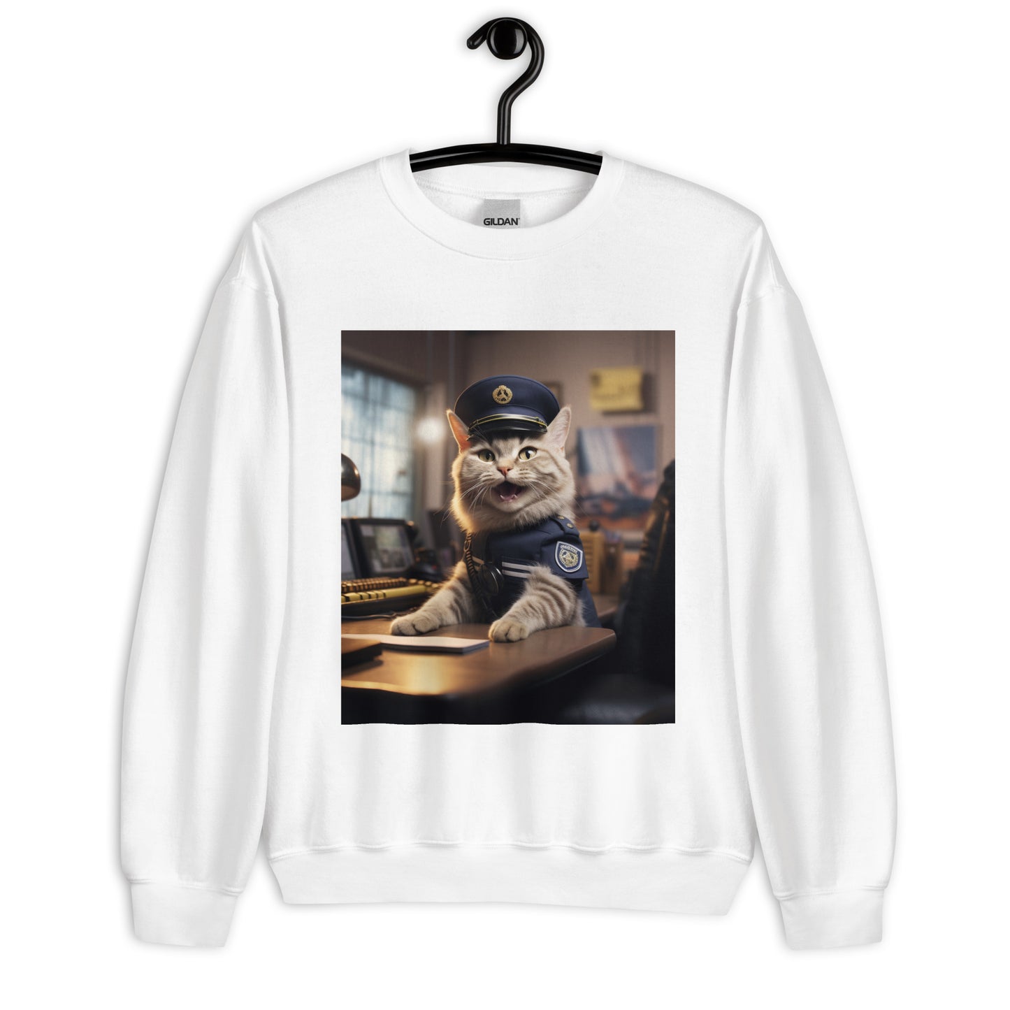 Domestic Shorthair Police Officer Unisex Sweatshirt