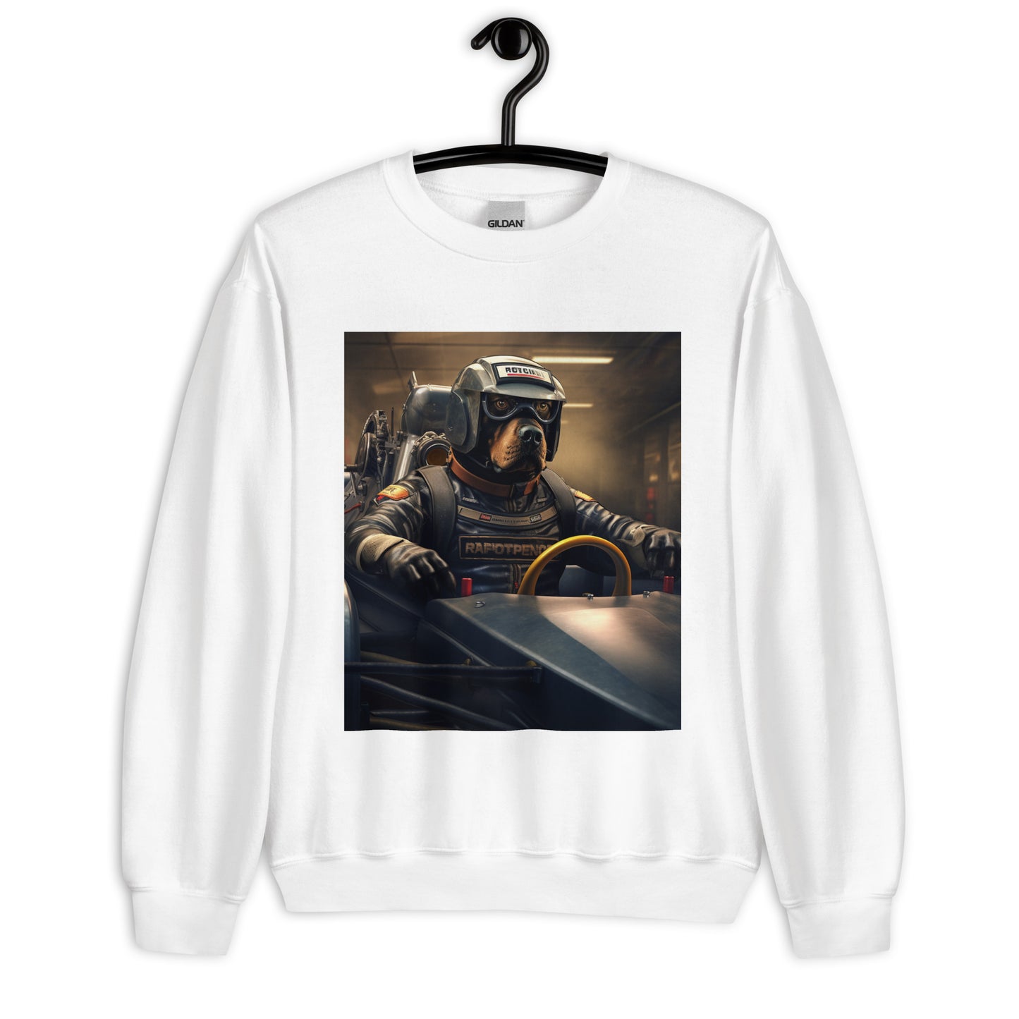 Rottweiler F1 Car Driver Unisex Sweatshirt