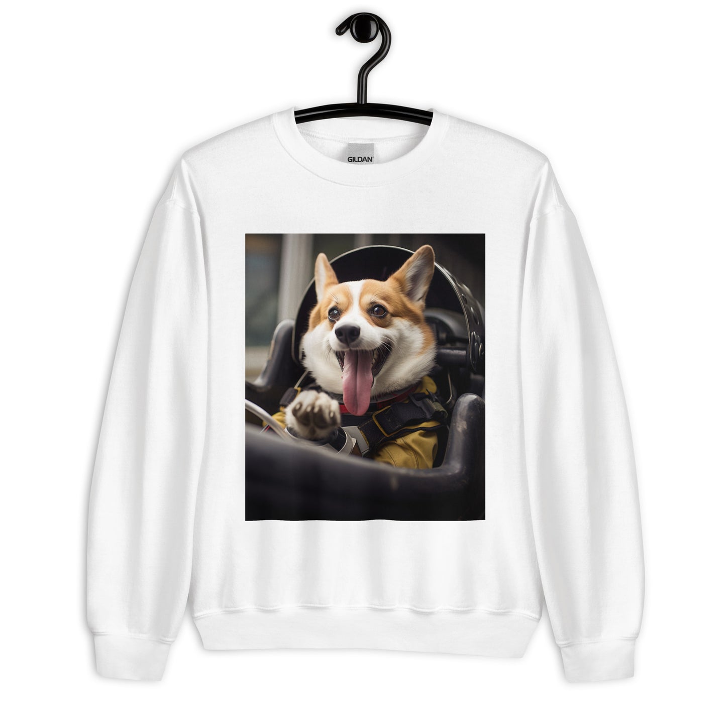 Pembroke Welsh Corgi F1 Car Driver Unisex Sweatshirt