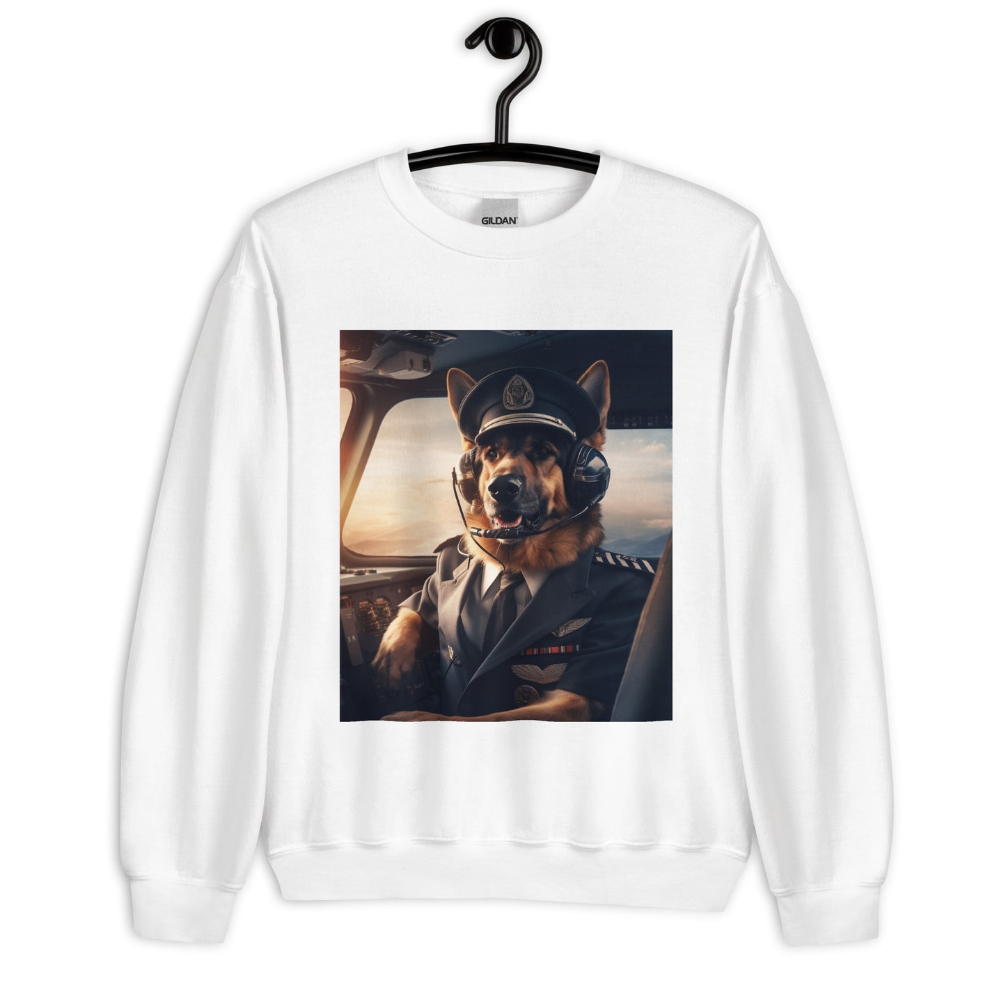 German Shepherd Airline Pilot Unisex Sweatshirt