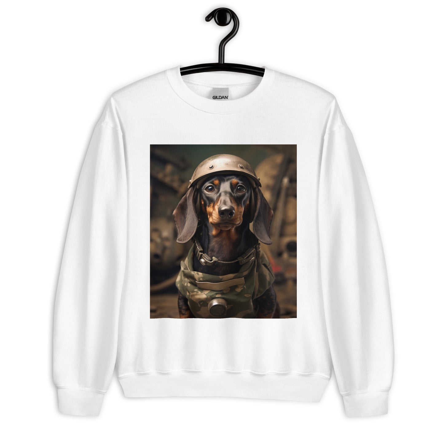 Dachshund Military Person Unisex Sweatshirt