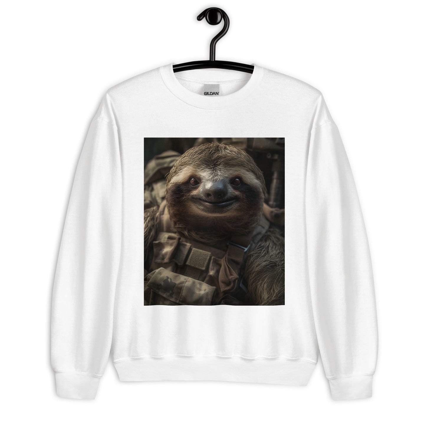 Sloth Military Person Unisex Sweatshirt