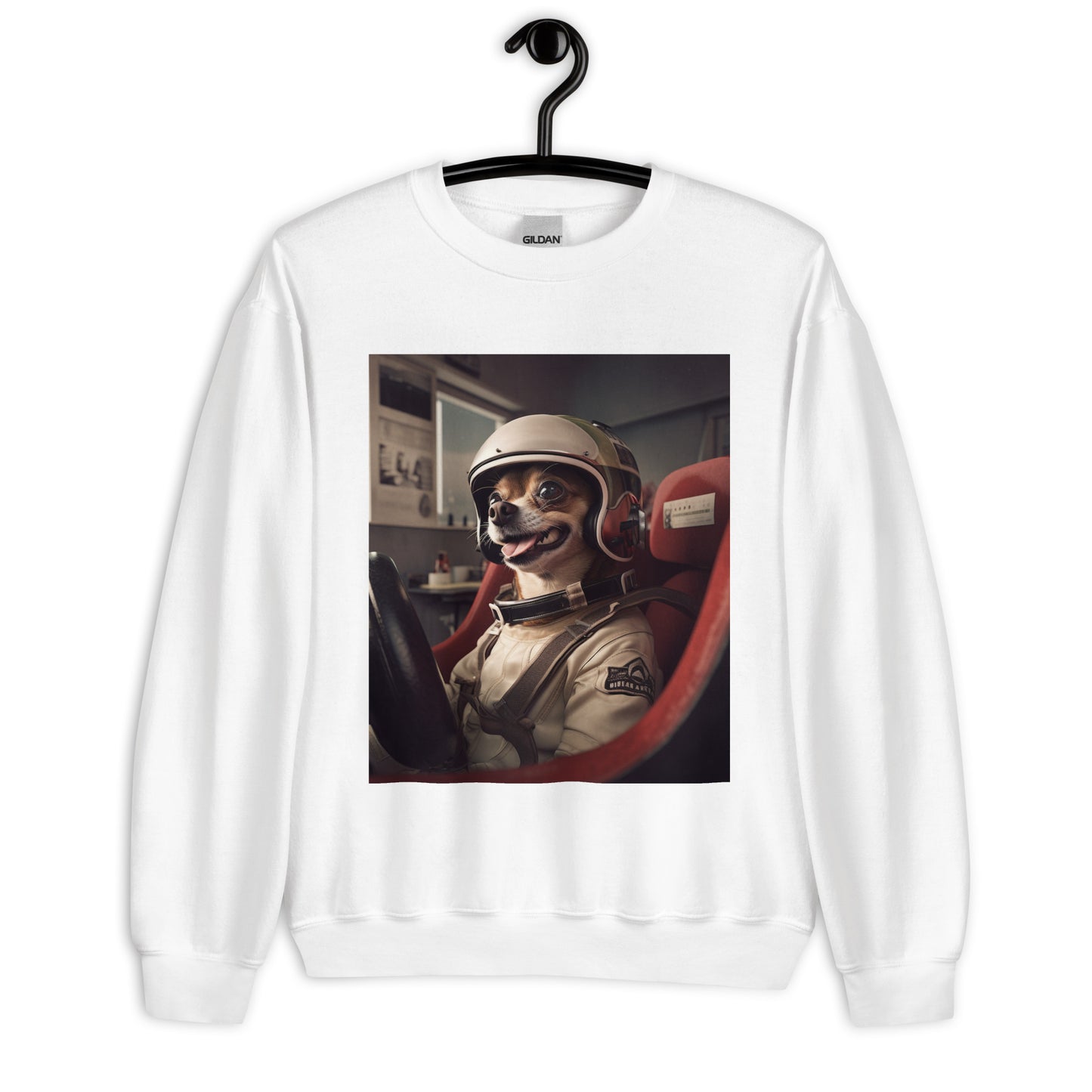 Chihuahua F1 Car Driver Unisex Sweatshirt