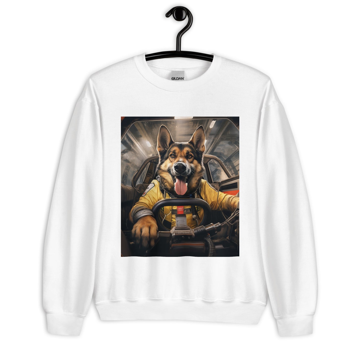 German Shepherd F1 Car Driver Unisex Sweatshirt