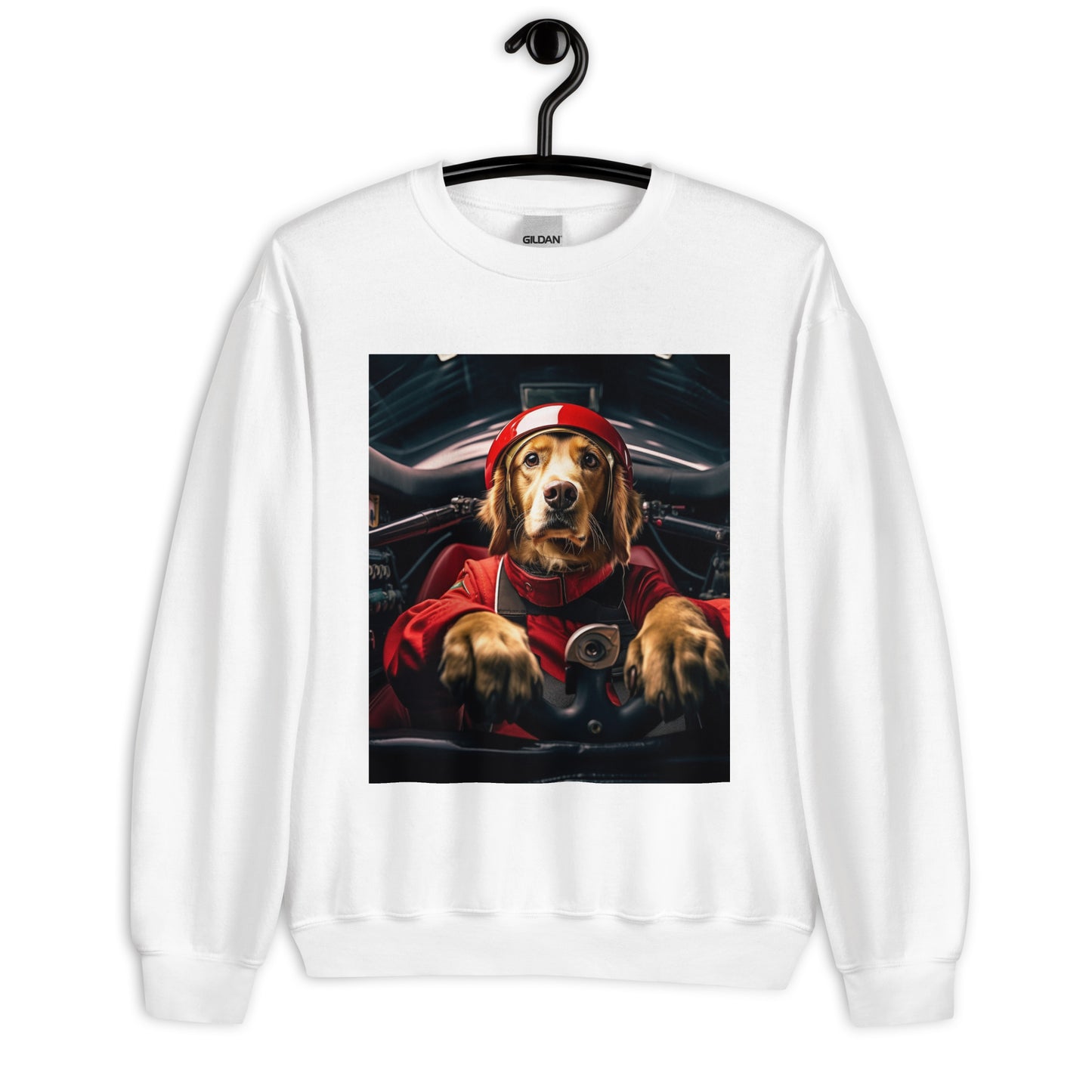 Golden Retriever F1 Car Driver Unisex Sweatshirt