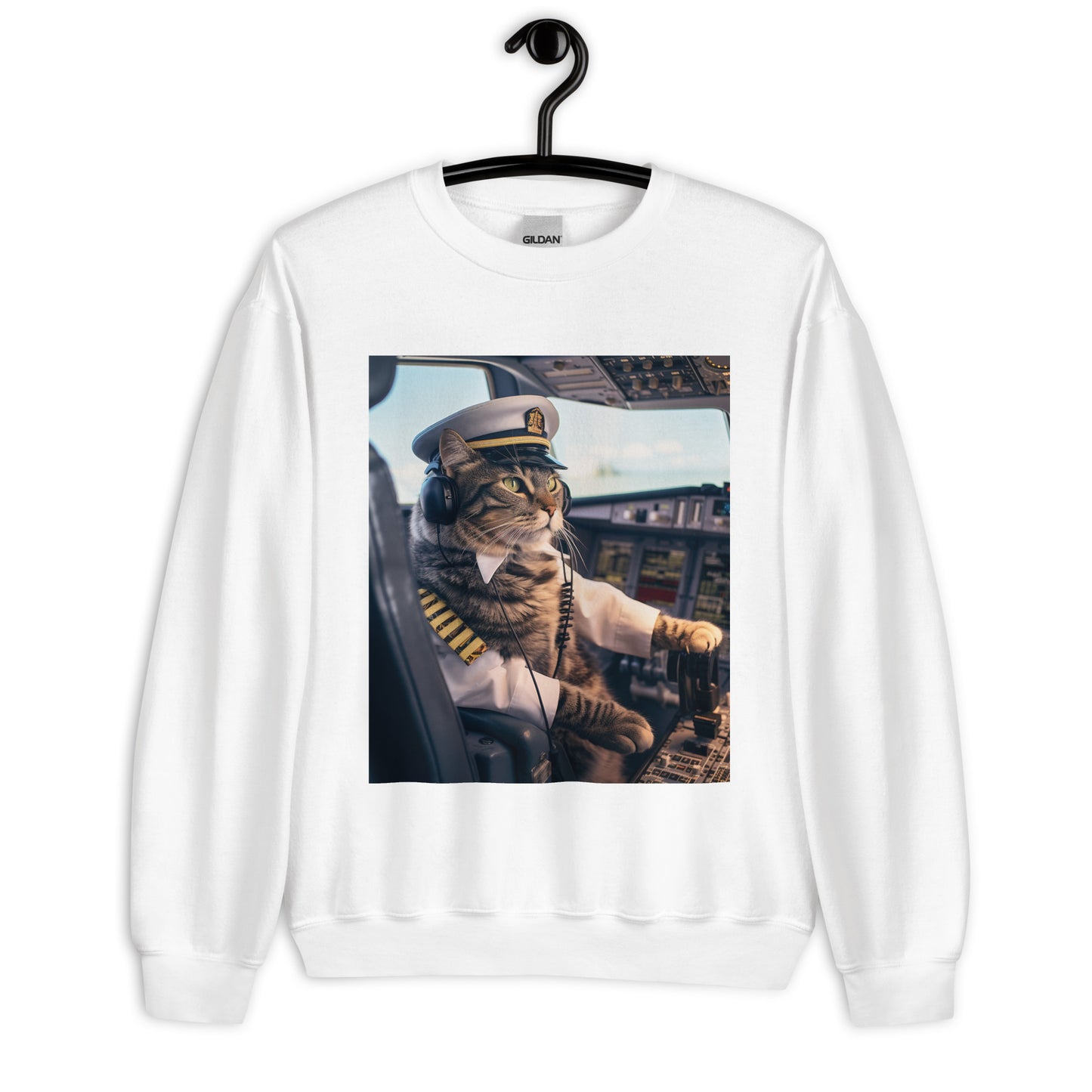 Domestic Shorthair Airline Pilot Unisex Sweatshirt