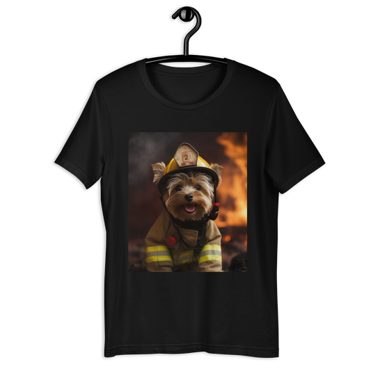 Yorkshire Terrier Firefighter Unisex t-shirt