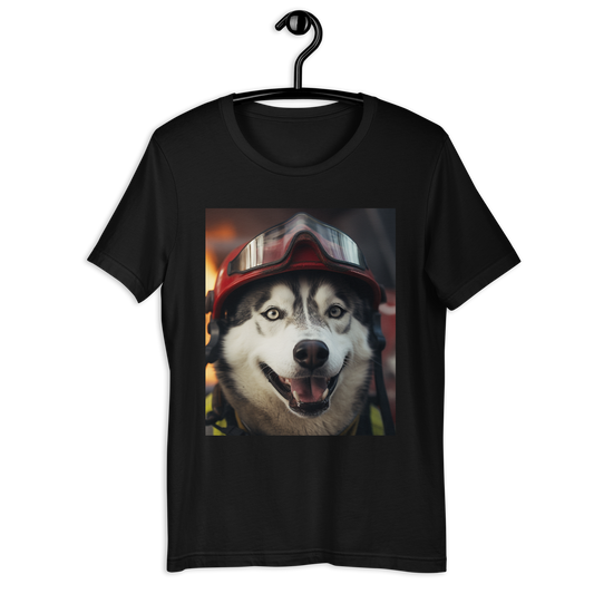 Siberian Husky Firefighter Unisex t-shirt