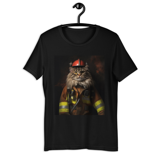 Maine Coon Firefighter Unisex t-shirt