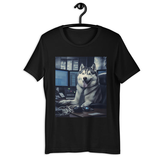 Siberian Husky Stock Trader Unisex t-shirt