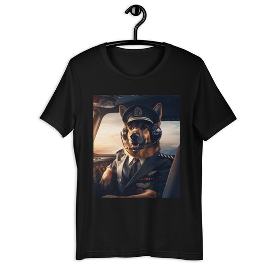 German Shepherd Airline Pilot Unisex t-shirt