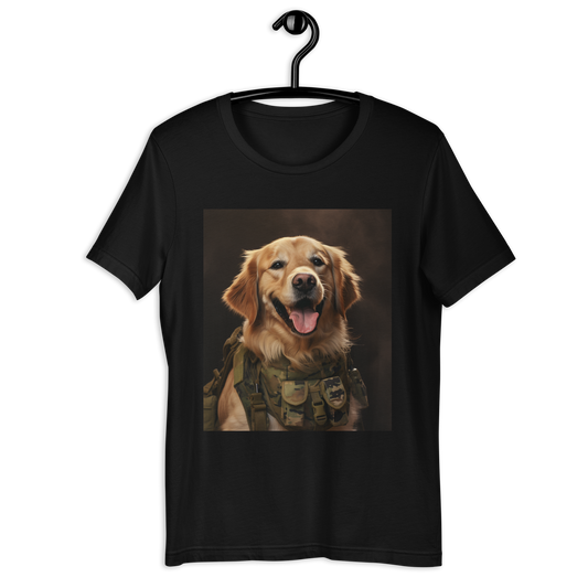 Golden Retriever Military Person Unisex t-shirt