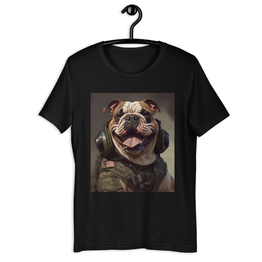 Bulldog Military Person Unisex t-shirt