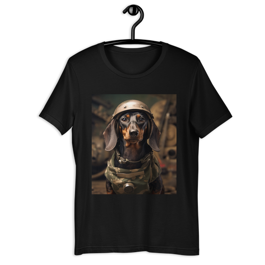Dachshund Military Person Unisex t-shirt