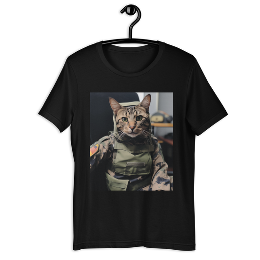 Domestic Shorthair Military Person Unisex t-shirt