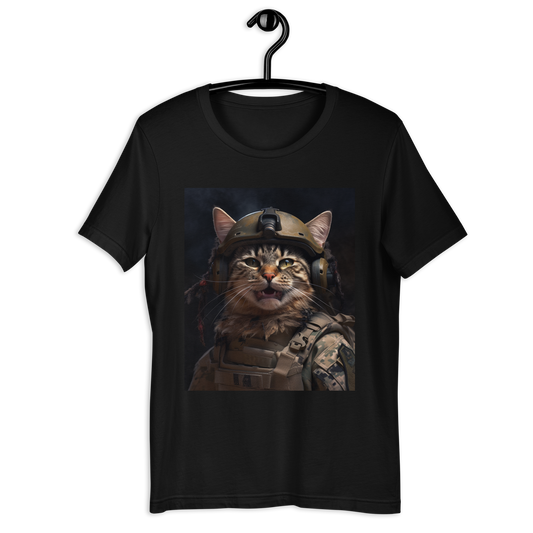 Maine Coon Military Person Unisex t-shirt