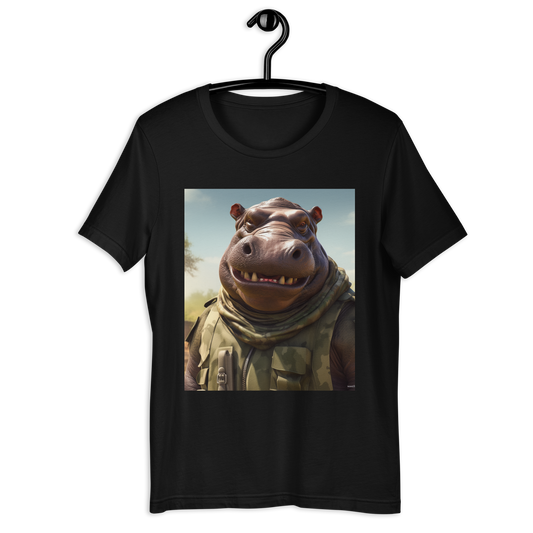 Hippo Military Person Unisex t-shirt