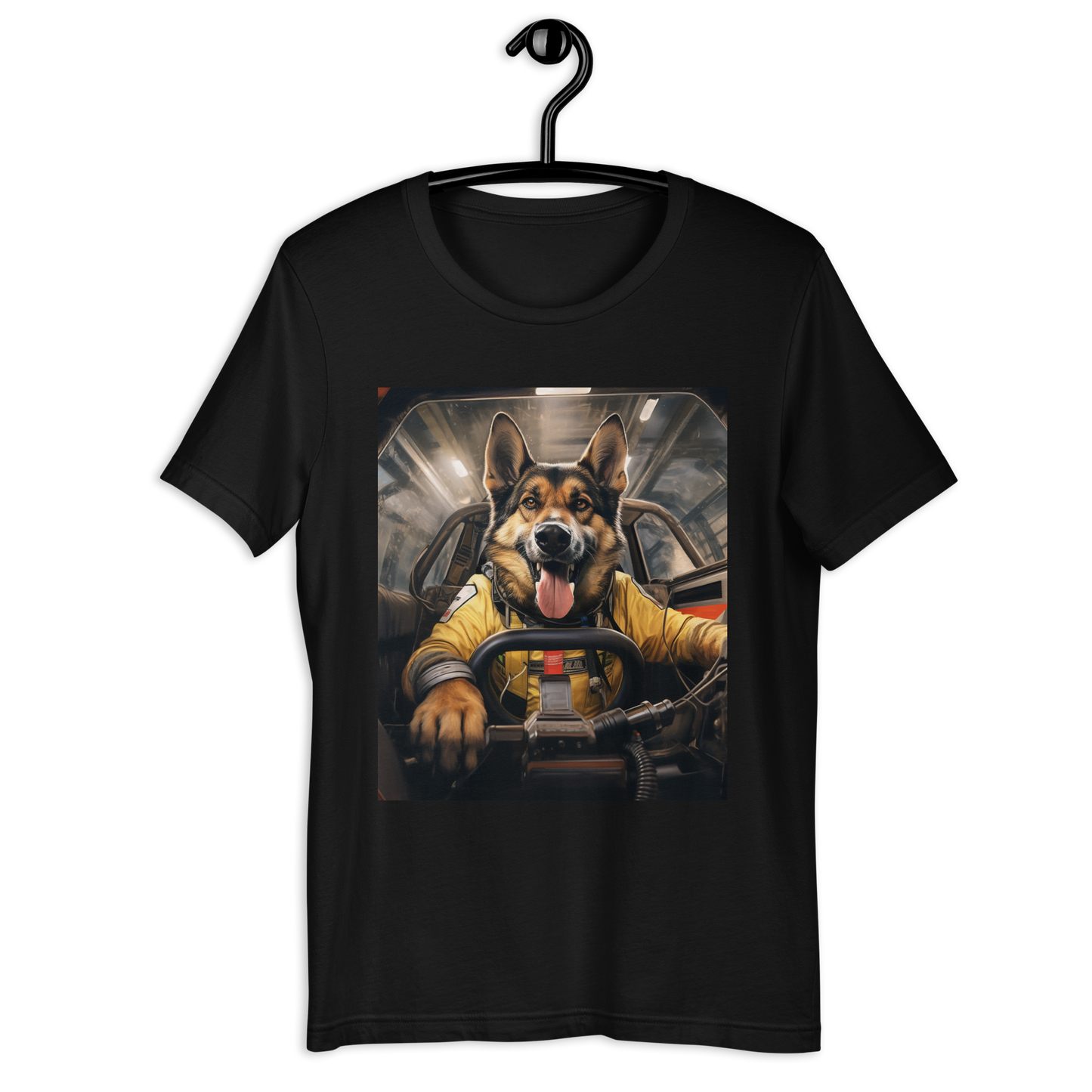 German Shepherd F1 Car Driver Unisex t-shirt