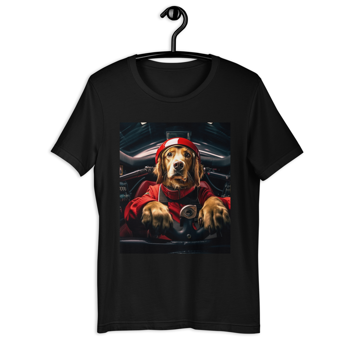 Golden Retriever F1 Car Driver Unisex t-shirt