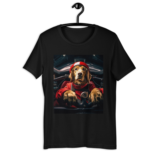 Golden Retriever F1 Car Driver Unisex t-shirt