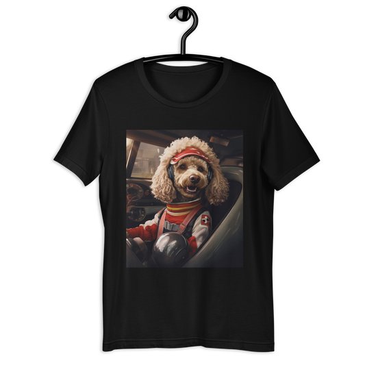 Poodle F1 Car Driver Unisex t-shirt