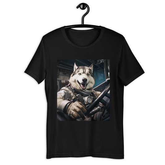 Siberian Husky F1 Car Driver Unisex t-shirt