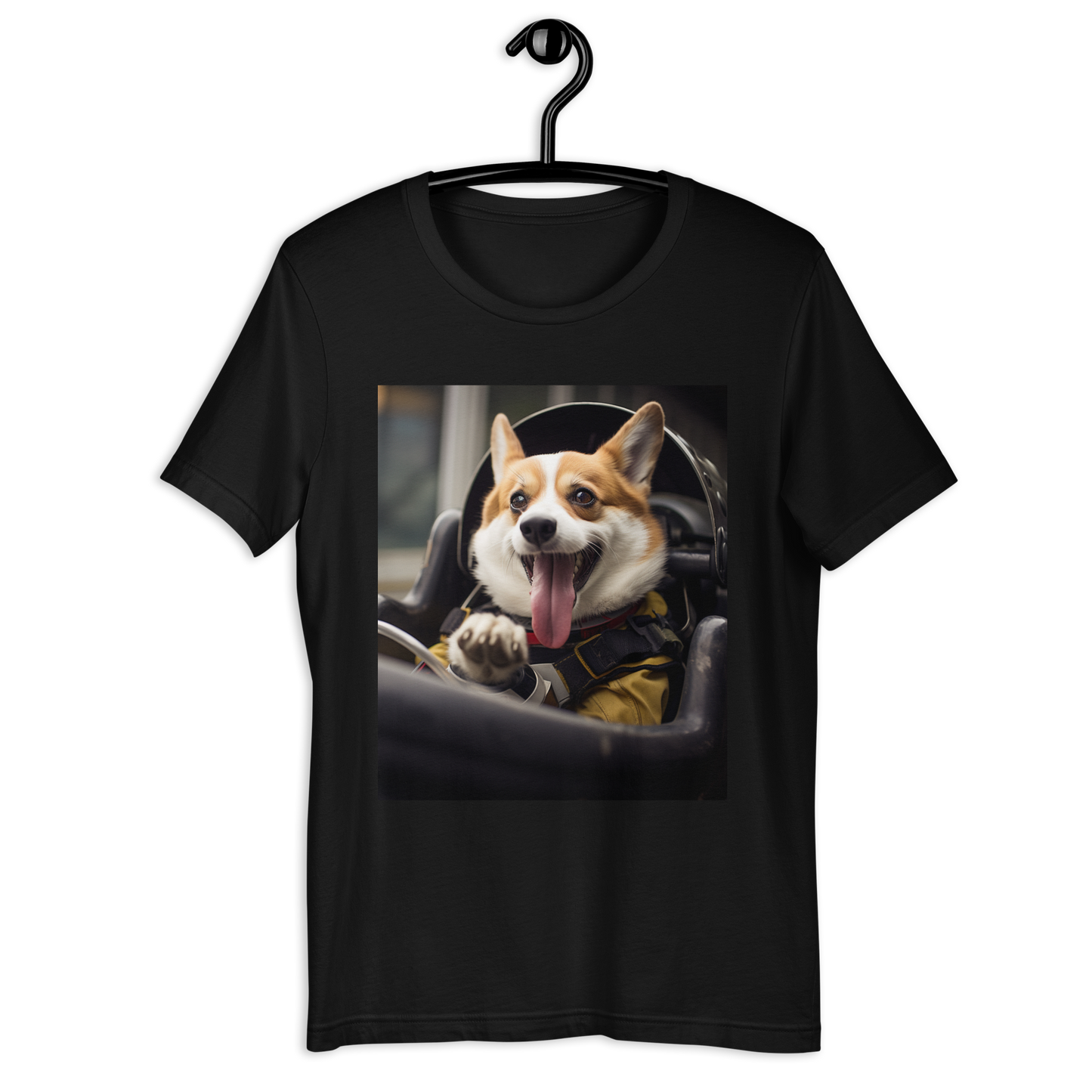 Pembroke Welsh Corgi F1 Car Driver Unisex t-shirt