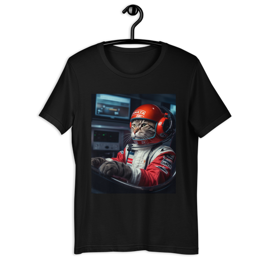 Domestic Shorthair F1 Car Driver Unisex t-shirt