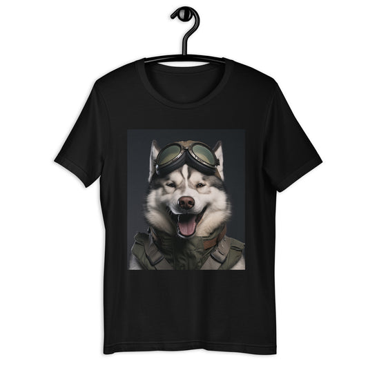 Siberian Husky Military Person Unisex t-shirt