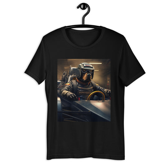Rottweiler F1 Car Driver Unisex t-shirt
