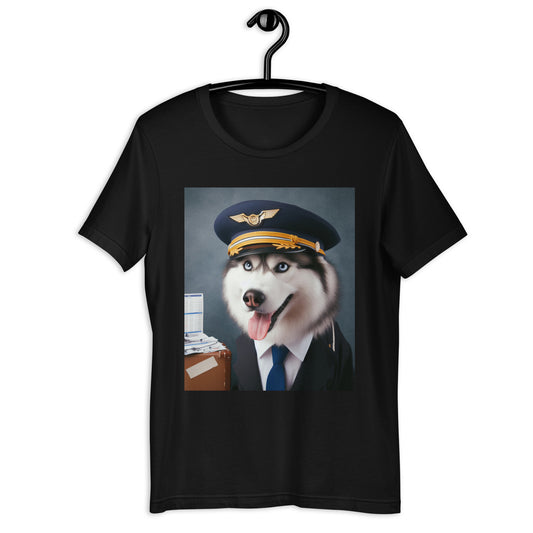 Siberian Husky Airline Pilot Unisex t-shirt