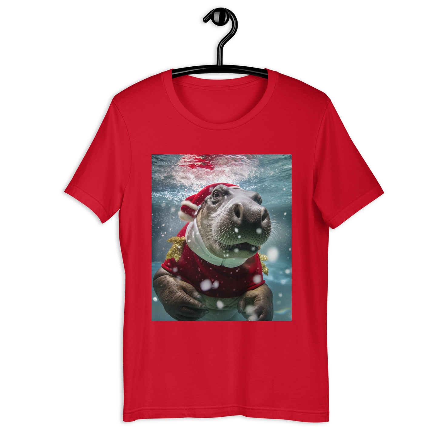 Hippo Christmas Unisex t-shirt