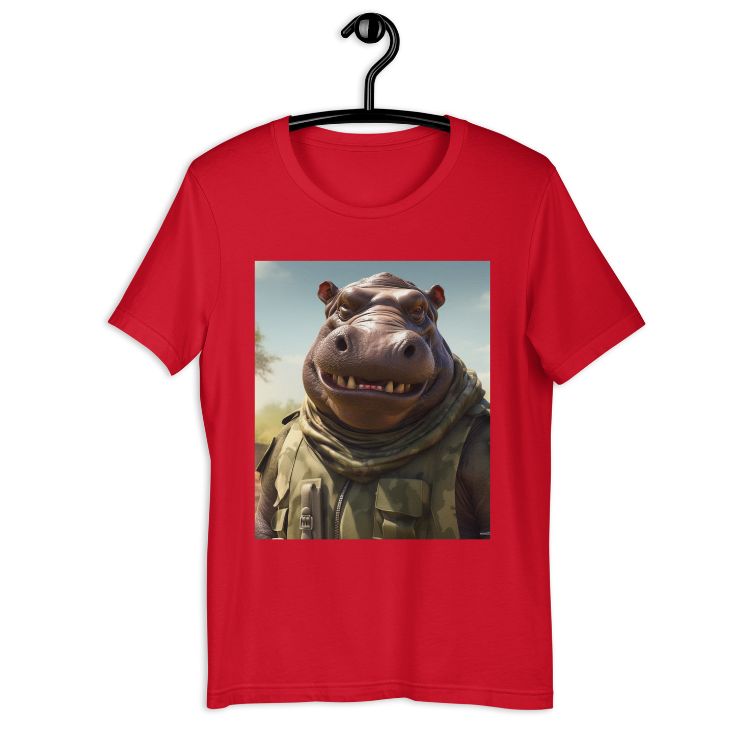 Hippo Military Person Unisex t-shirt