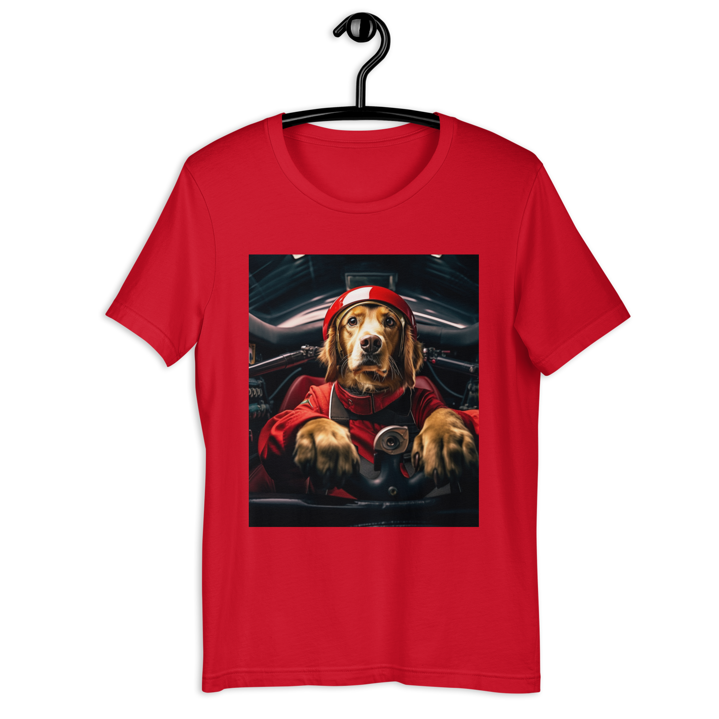 Golden Retriever F1 Car Driver Unisex t-shirt