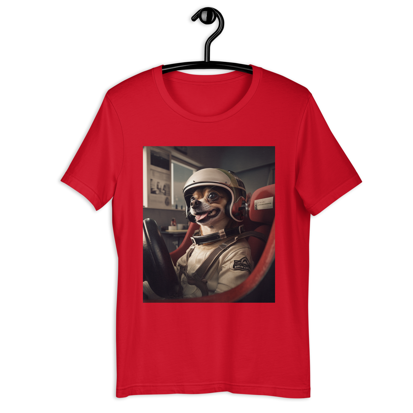 Chihuahua F1 Car Driver Unisex t-shirt