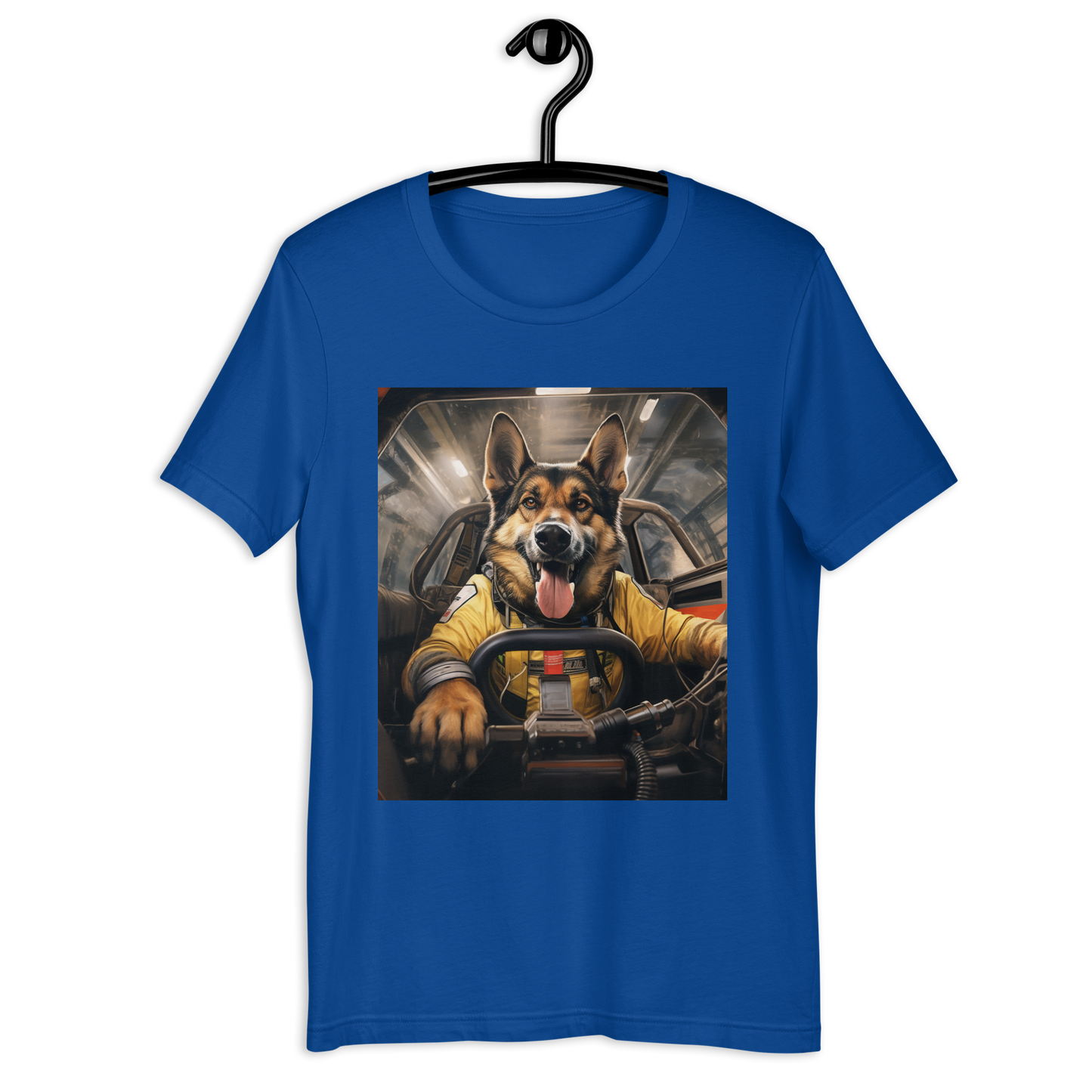 German Shepherd F1 Car Driver Unisex t-shirt