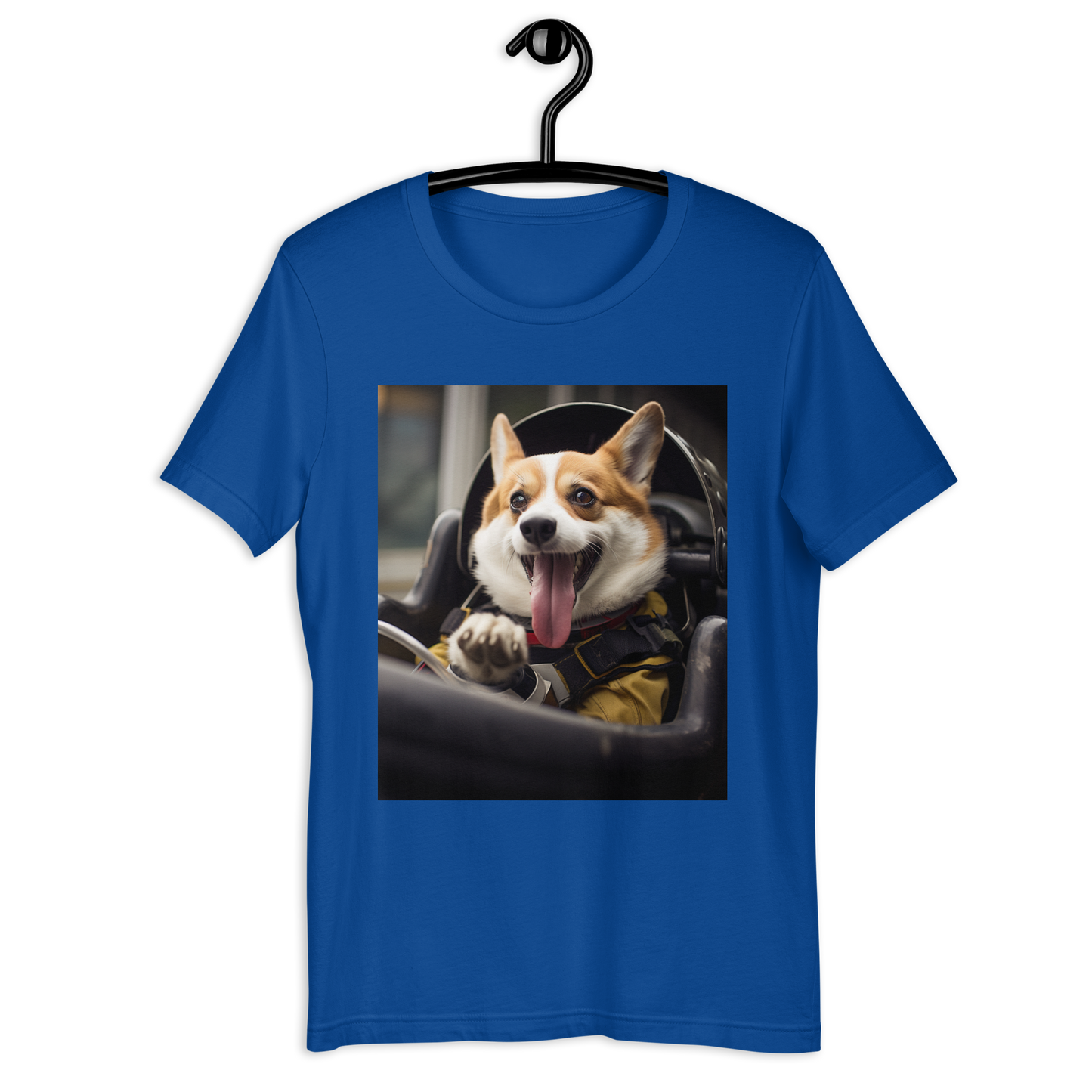 Pembroke Welsh Corgi F1 Car Driver Unisex t-shirt