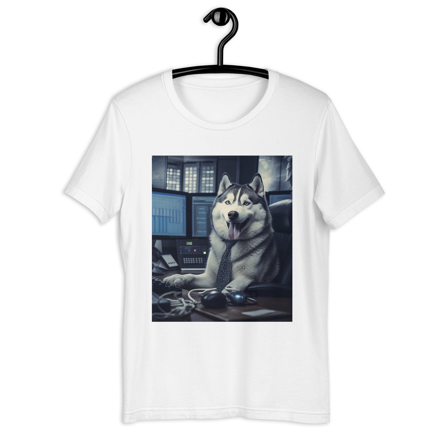 Siberian Husky Stock Trader Unisex t-shirt