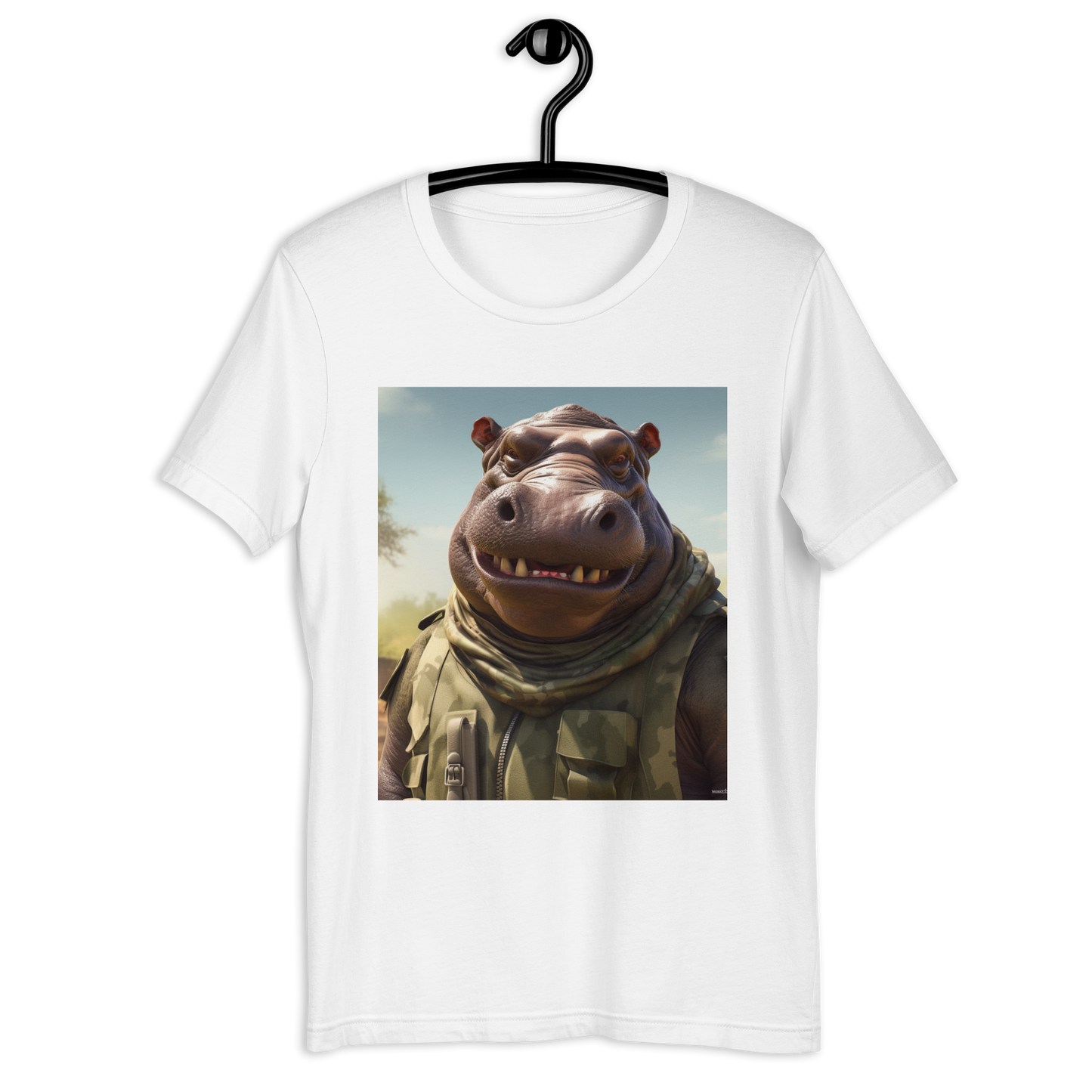 Hippo Military Person Unisex t-shirt