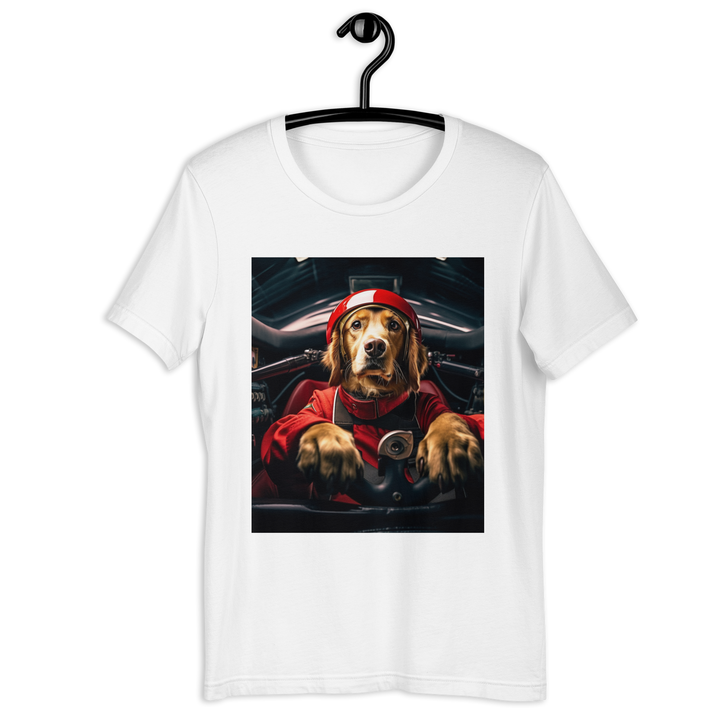 Golden Retriever F1 Car Driver Unisex t-shirt