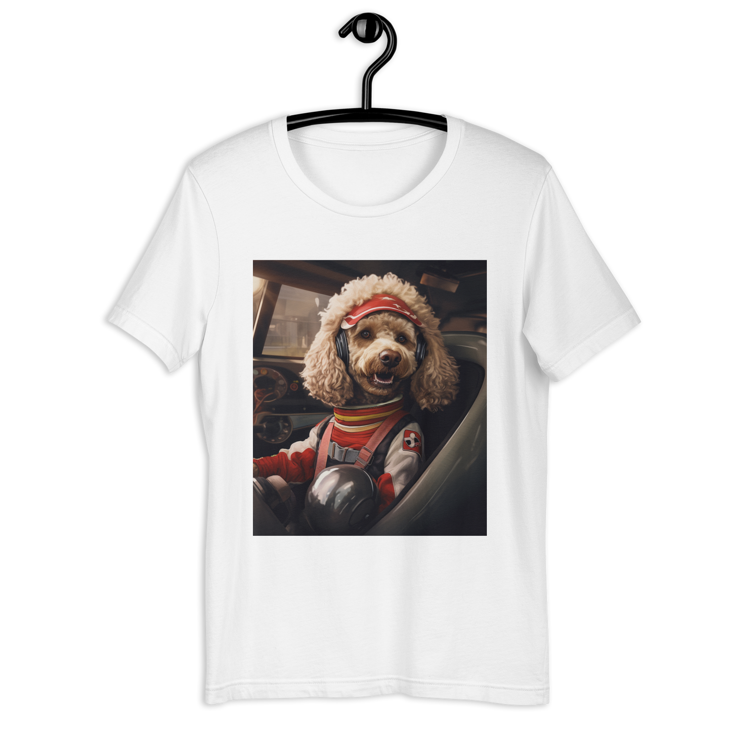 Poodle F1 Car Driver Unisex t-shirt