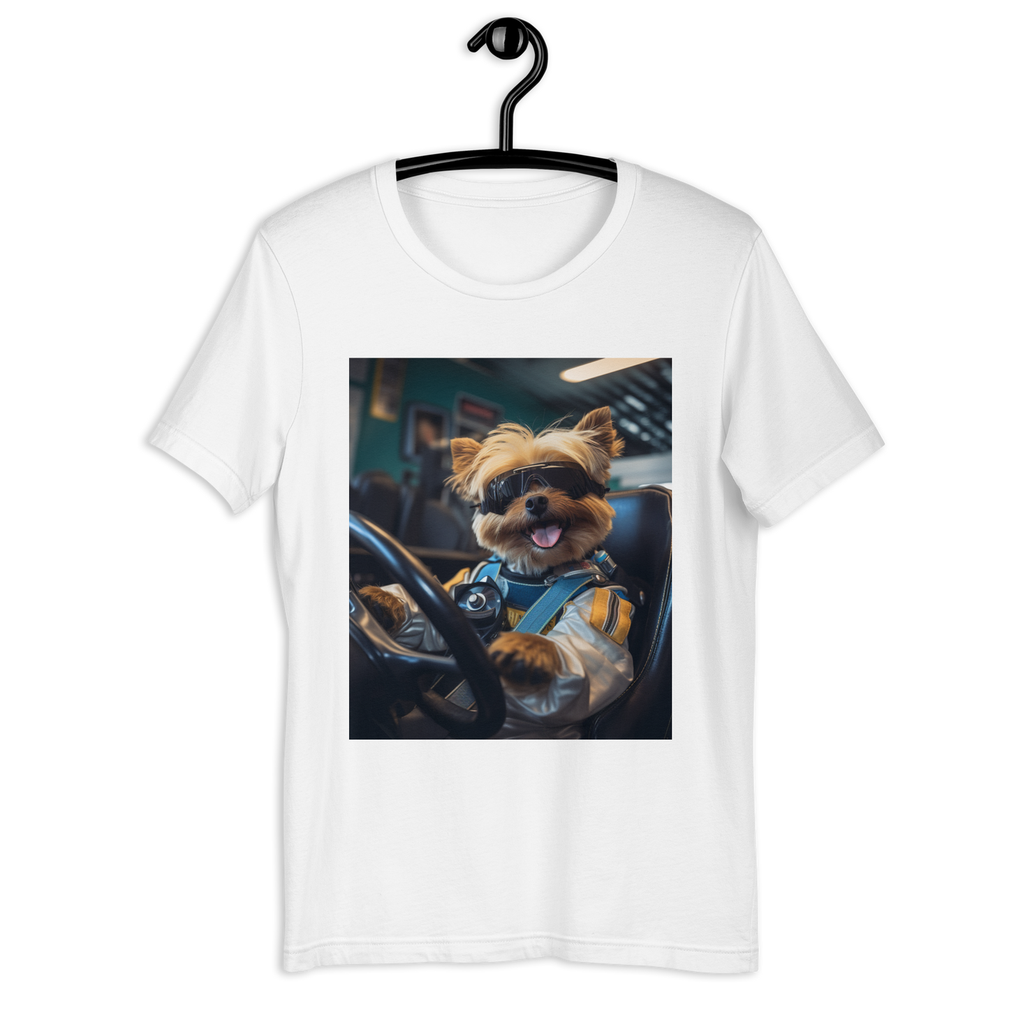 Yorkshire Terrier F1 Car Driver Unisex t-shirt