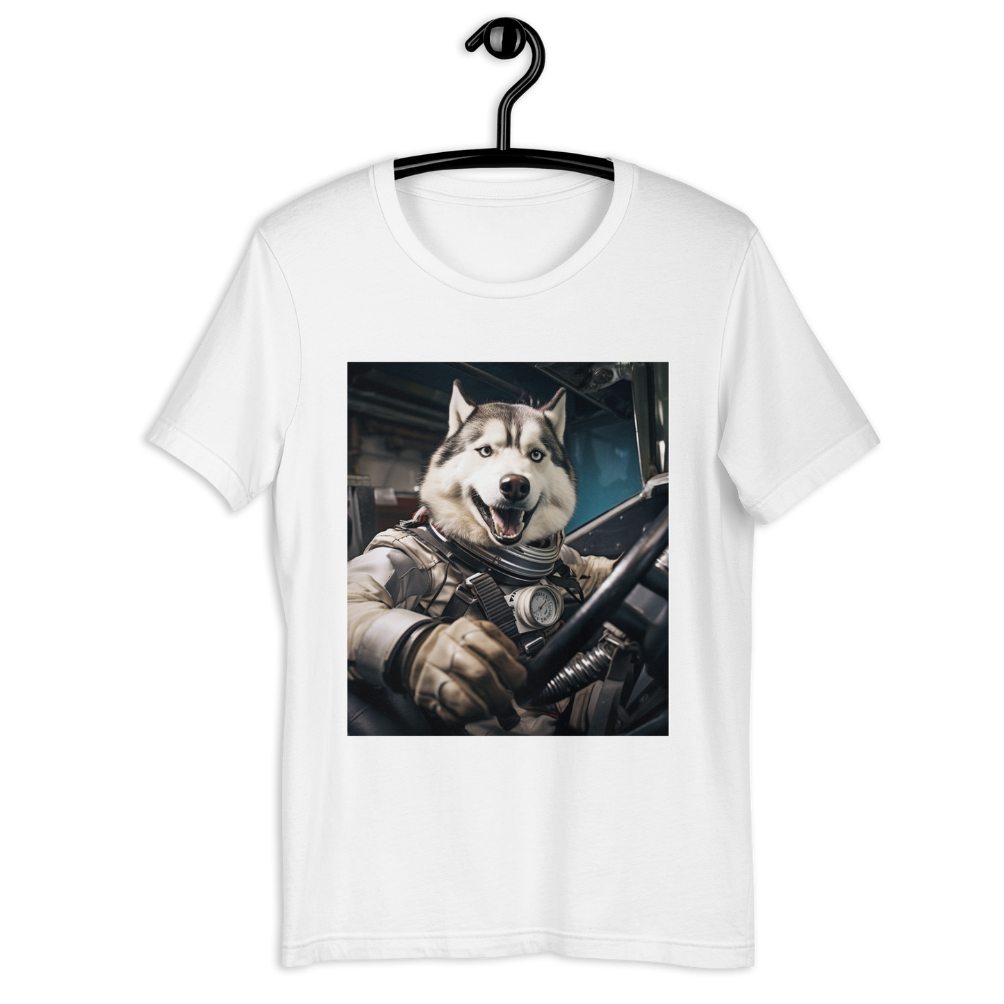 Siberian Husky F1 Car Driver Unisex t-shirt