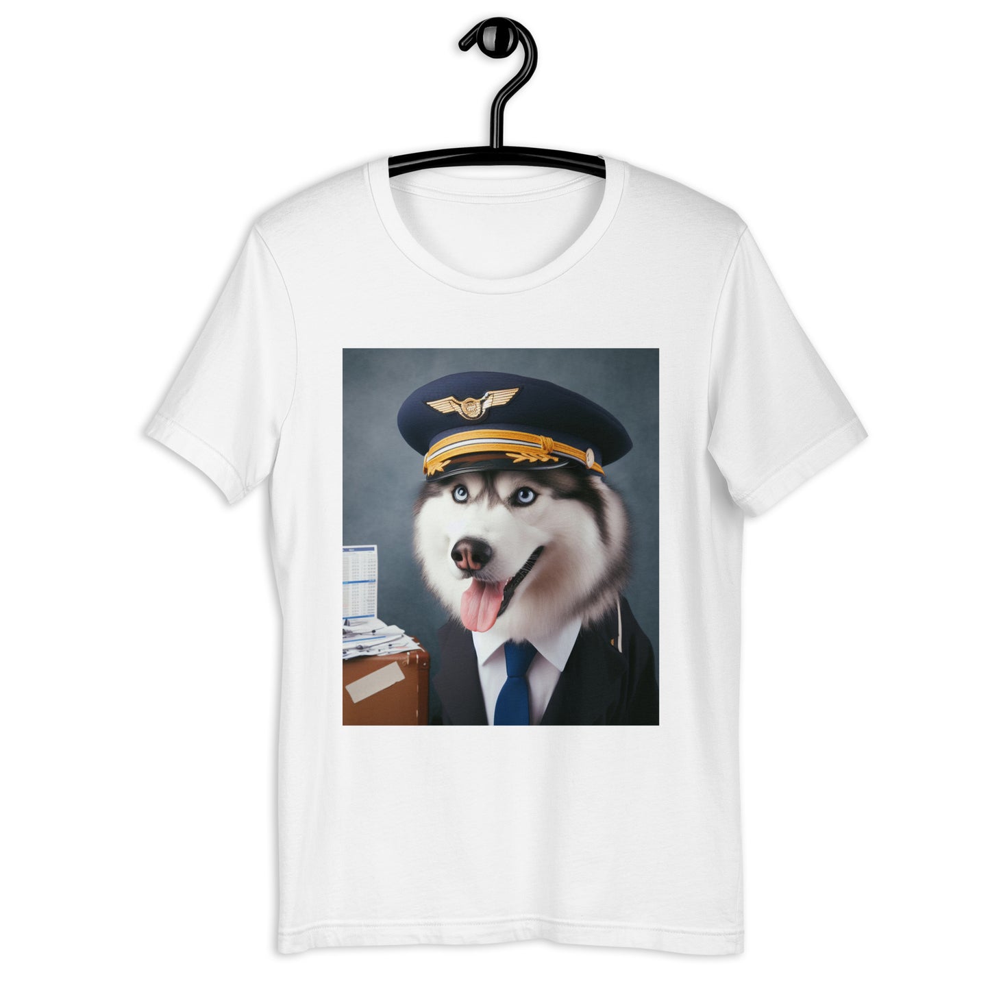 Siberian Husky Airline Pilot Unisex t-shirt