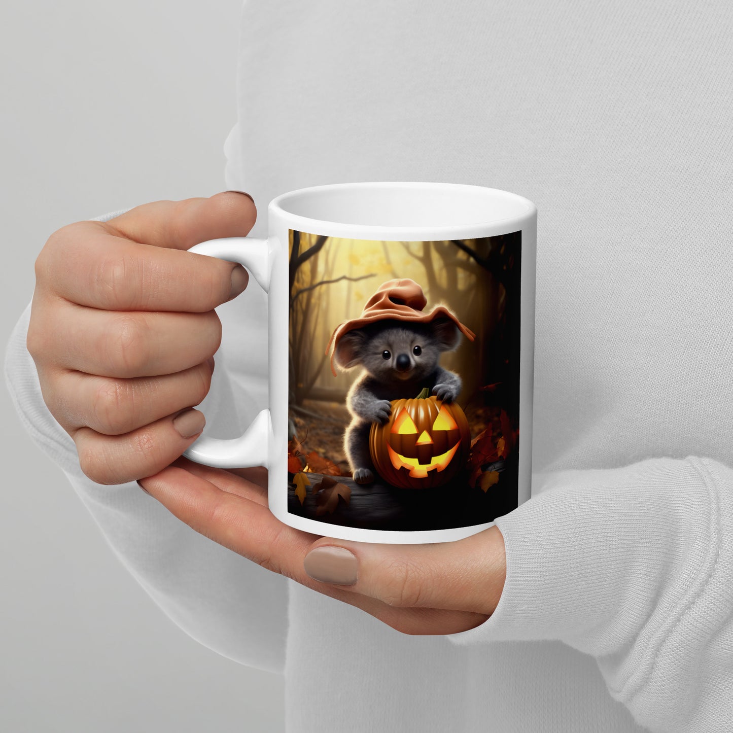 Koala Halloween White glossy mug