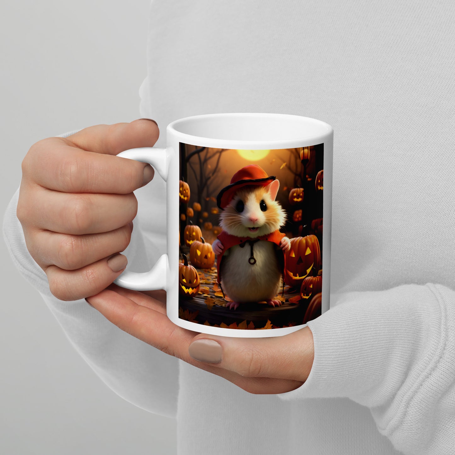 Guinea Pigs Halloween White glossy mug